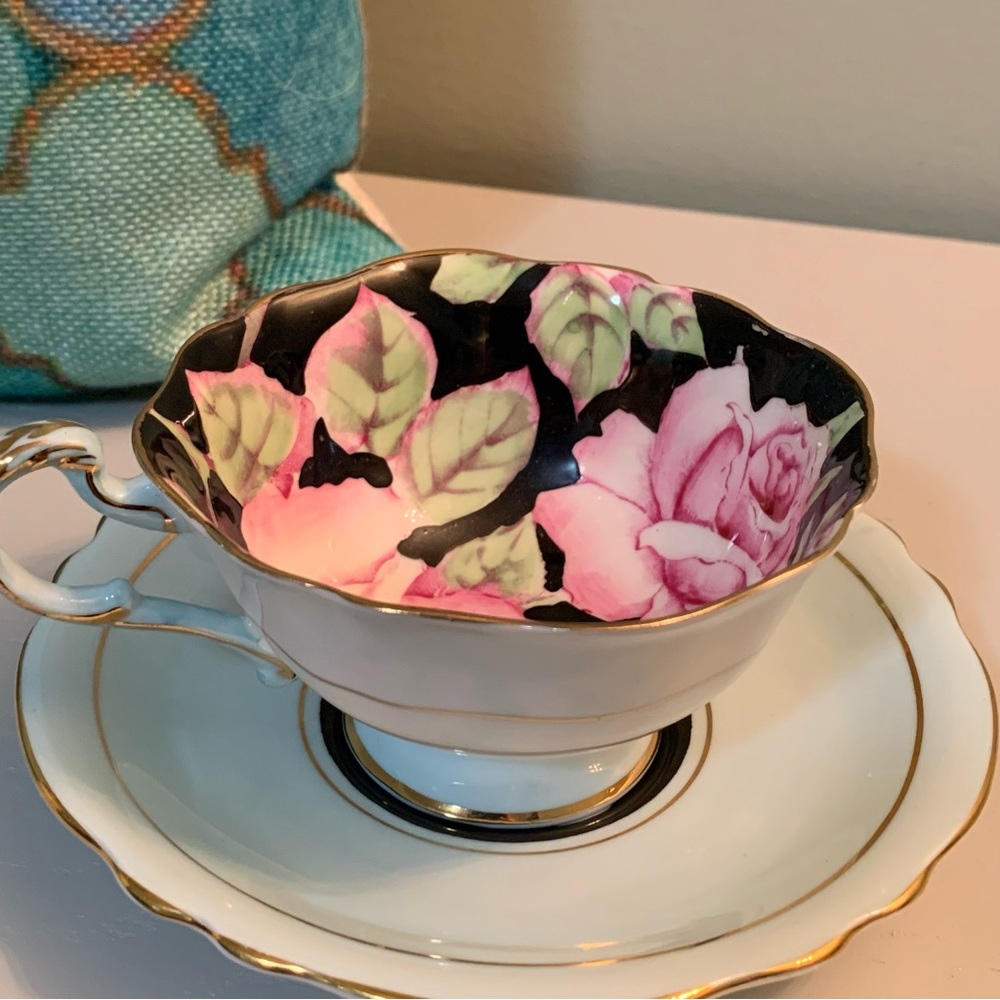 Vintage Paragon Rose Tea Cup & Saucer England Floral Pattern Fine BoneCh…